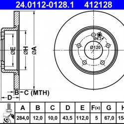 24.0112-0128.1 2024210212 ΔΙΣΚΟΠΛΑΚΕΣ ΕΜΠ. 284mm