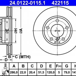 24.0122-0115.1 34116864060 ΔΙΣΚΟΠΛΑΚΕΣ ΕΜΠ. 286mm