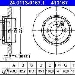 24.0113-0167.1 34116752434 ΔΙΣΚΟΠΛΑΚΕΣ ΕΜΠ. 260mm