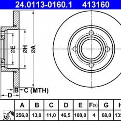 24.0113-0160.1 431615301 ΔΙΣΚΟΠΛΑΚΕΣ ΕΜΠ. 256mm