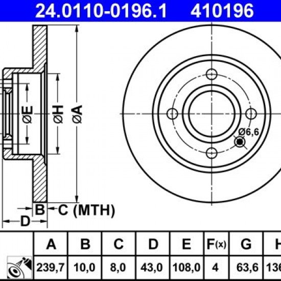 24.0110-0196.1 5022652 ΔΙΣΚΟΠΛΑΚΕΣ ΕΜΠ. 239mm