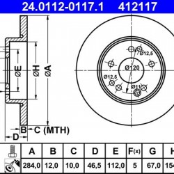 24.0112-0117.1 1244211312 ΔΙΣΚΟΠΛΑΚΕΣ ΕΜΠ. 284mm