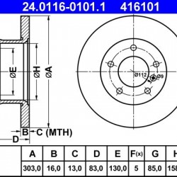 24.0116-0101.1 4604210012 ΔΙΣΚΟΠΛΑΚΕΣ ΕΜΠ. 303mm