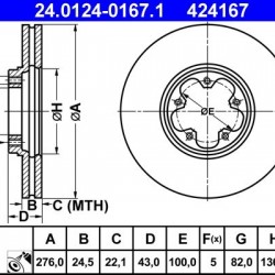 24.0124-0167.1 1456667 ΔΙΣΚΟΠΛΑΚΕΣ ΕΜΠ. 276mm
