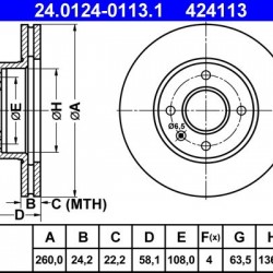 24.0124-0113.1 1643706 ΔΙΣΚΟΠΛΑΚΕΣ ΕΜΠ. 260mm