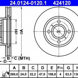 24.0124-0120.1 5026784 ΔΙΣΚΟΠΛΑΚΕΣ ΕΜΠ. 260mm