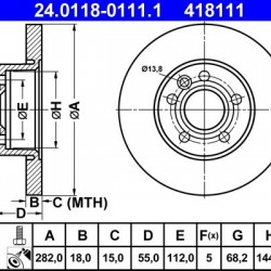 24.0118-0111.1 701615301G ΔΙΣΚΟΠΛΑΚΕΣ ΕΜΠ. 282mm 15"