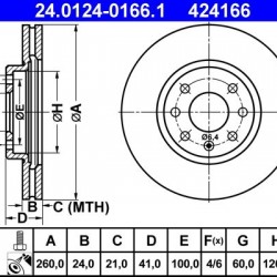 24.0124-0166.1 569000 ΔΙΣΚΟΠΛΑΚΕΣ ΕΜΠΡ. 260mm