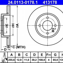 24.0113-0178.1 357615301 ΔΙΣΚΟΠΛΑΚΕΣ ΕΜΠ. 256mm