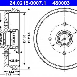 24.0218-0007.1 191501615B ΤΑΜΠΟΥΡΑ 180mm