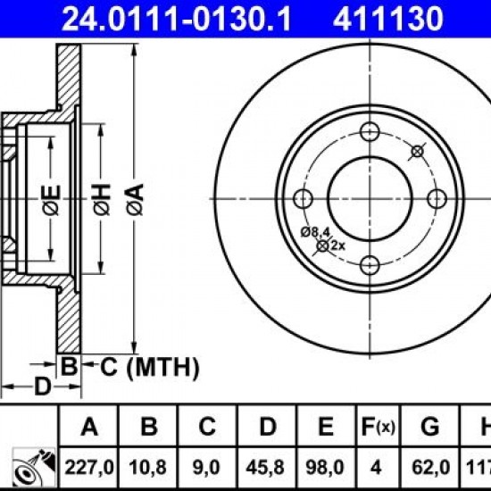24.0111-0130.1 4385812 ΔΙΣΚΟΠΛΑΚΕΣ 227mm