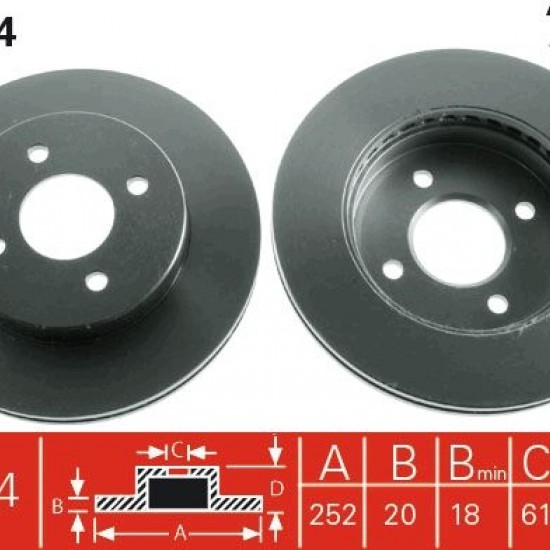 VD2081 402062N301 ΔΙΣΚΟΠΛΑΚΕΣ ΕΜΠ.252mm
