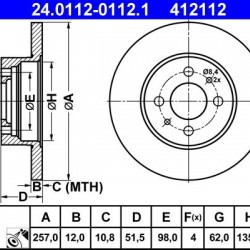 24.0112-0112.1 4448411 ΔΙΣΚΟΠΛΑΚΕΣ ΕΜΠΡ. 257mm