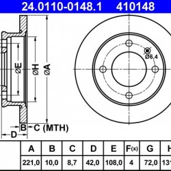 24.0110-0148.1 1571346 ΔΙΣΚΟΠΛΑΚΕΣ ΕΜΠΡ. 221mm