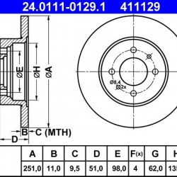 24.0111-0129.1 4377102 ΔΙΣΚΟΠΛΑΚΕΣ ΕΜΠΡ. 251mm