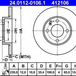 24.0112-0106.1 321615301 ΔΙΣΚΟΠΛΑΚΕΣ ΕΜΠΡ. 239mm